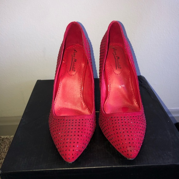 Studded Red Heels - Picture 4 of 8